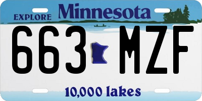 MN license plate 663MZF