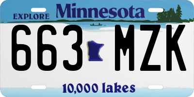 MN license plate 663MZK