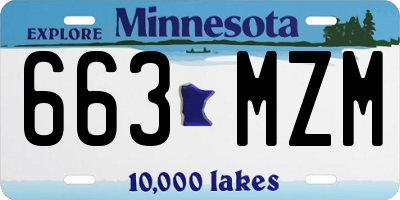 MN license plate 663MZM