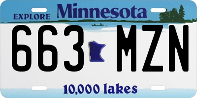 MN license plate 663MZN