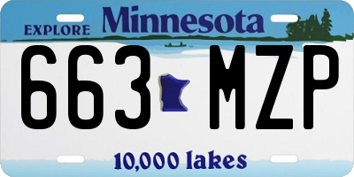 MN license plate 663MZP