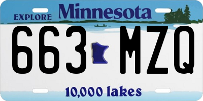 MN license plate 663MZQ