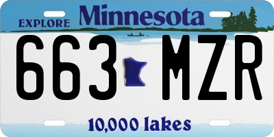 MN license plate 663MZR