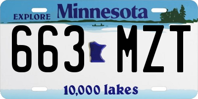 MN license plate 663MZT