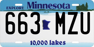 MN license plate 663MZU