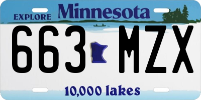 MN license plate 663MZX