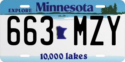 MN license plate 663MZY