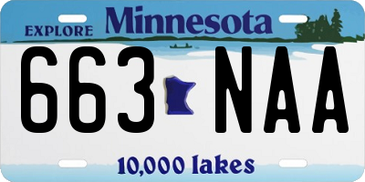 MN license plate 663NAA