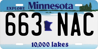 MN license plate 663NAC