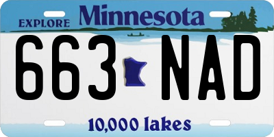 MN license plate 663NAD