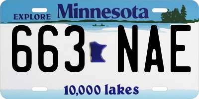 MN license plate 663NAE