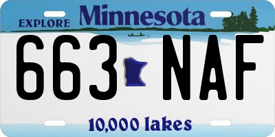 MN license plate 663NAF