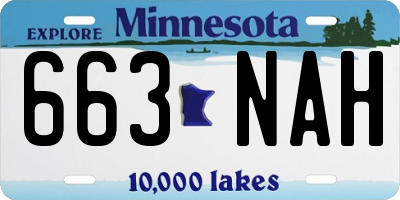 MN license plate 663NAH