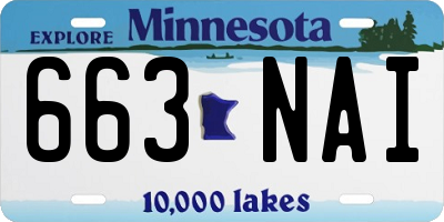 MN license plate 663NAI