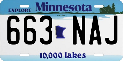 MN license plate 663NAJ