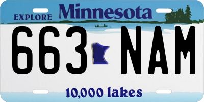 MN license plate 663NAM