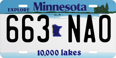 MN license plate 663NAO