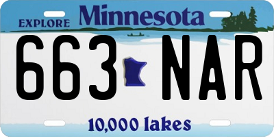 MN license plate 663NAR