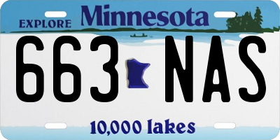 MN license plate 663NAS