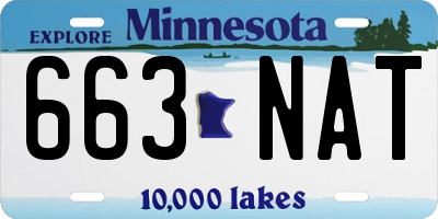 MN license plate 663NAT