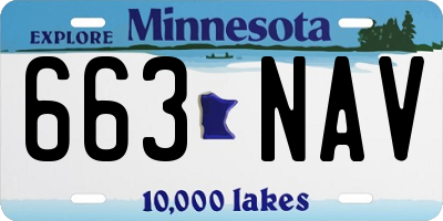 MN license plate 663NAV