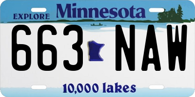 MN license plate 663NAW
