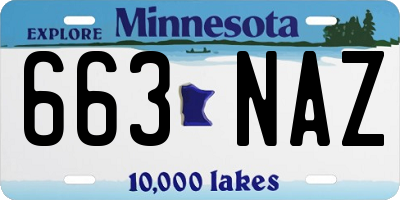 MN license plate 663NAZ