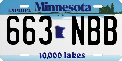 MN license plate 663NBB