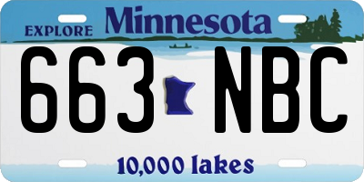 MN license plate 663NBC