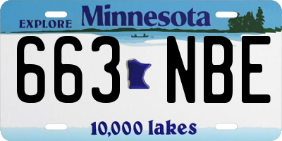 MN license plate 663NBE