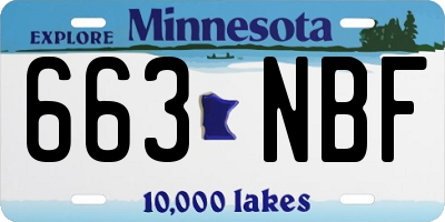 MN license plate 663NBF