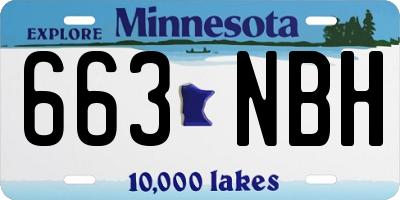 MN license plate 663NBH