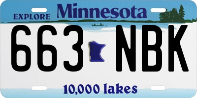 MN license plate 663NBK