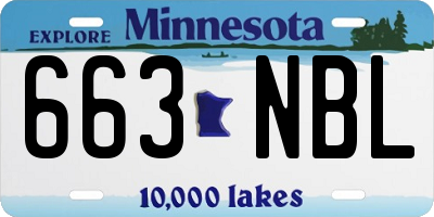 MN license plate 663NBL