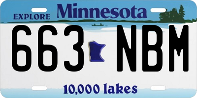 MN license plate 663NBM