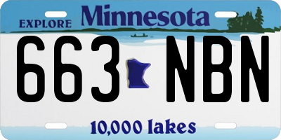 MN license plate 663NBN