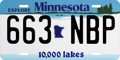 MN license plate 663NBP
