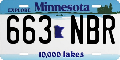 MN license plate 663NBR