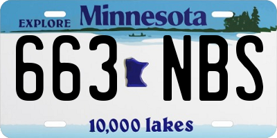 MN license plate 663NBS