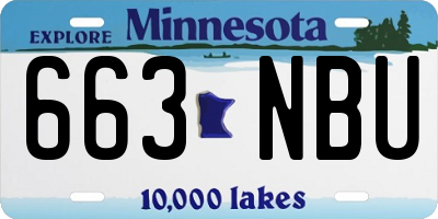 MN license plate 663NBU