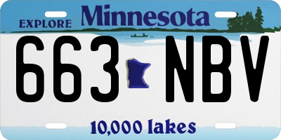 MN license plate 663NBV