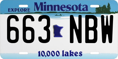 MN license plate 663NBW