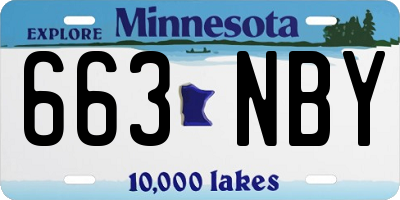 MN license plate 663NBY