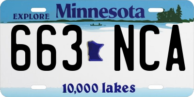 MN license plate 663NCA