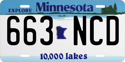 MN license plate 663NCD
