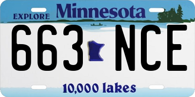 MN license plate 663NCE