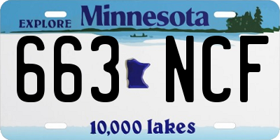 MN license plate 663NCF