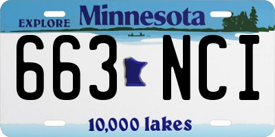 MN license plate 663NCI