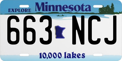 MN license plate 663NCJ