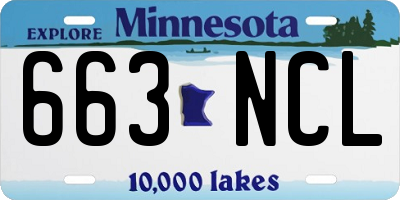 MN license plate 663NCL